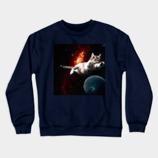 Cat in space Crewneck Sweatshirt